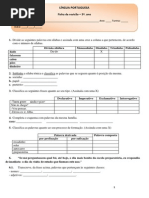 Ficha Revisoes Gramatica 5º Ano
