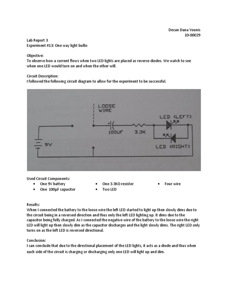 LED Diode Experiment Lab Report | PDF