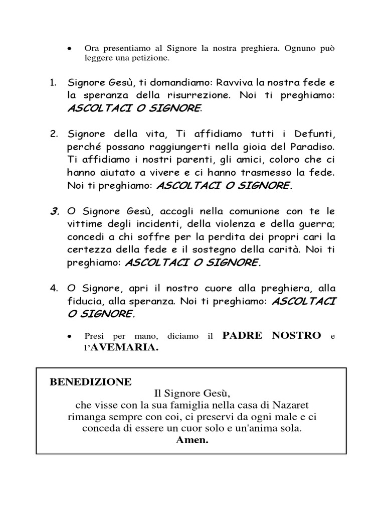 Preghiera Per i Defunti