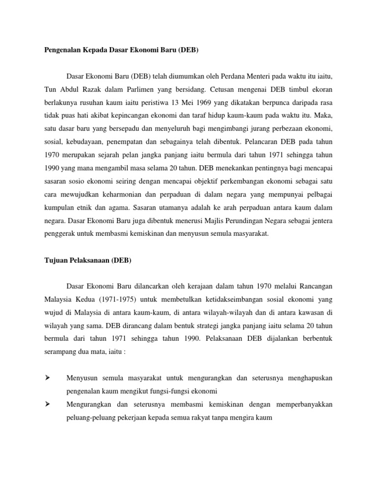 Dasar Ekonomi Baru Pdf
