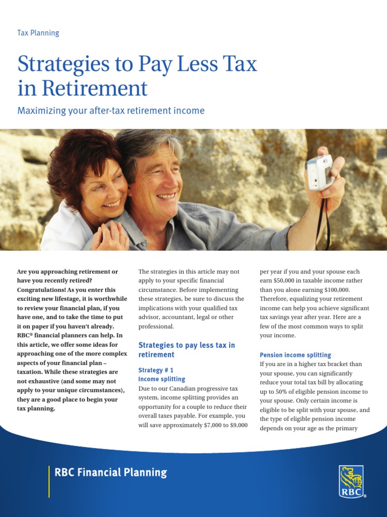 Strategies To Pay Less Tax PDF Taxes Pension
