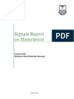 Signals Report On Memristors: Prepared By: Mohamed Said Abdullah Hammad