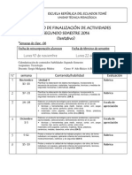 Calendario de contenidos 6°