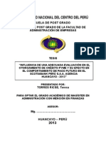 Evaluación crédito Pyme influencia pago futuro