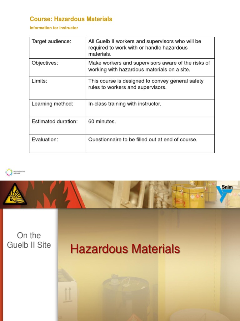 Guelb II Hazardous Materials Training | PDF | Dangerous Goods | Safety