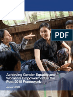 Achieving Gender Equality and Women's Empowerment in The Post 2015 Framework