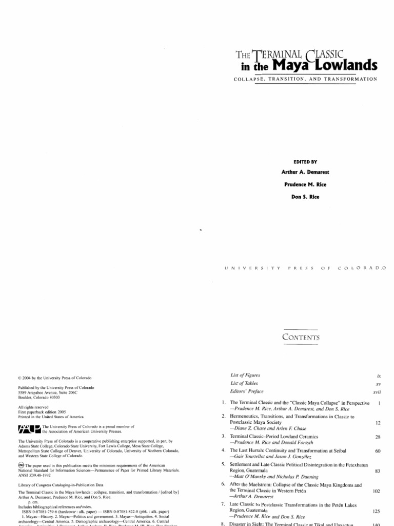 Demarest Rice Terminal Classic Maya Lowlands | PDF | Maya Civilization ...