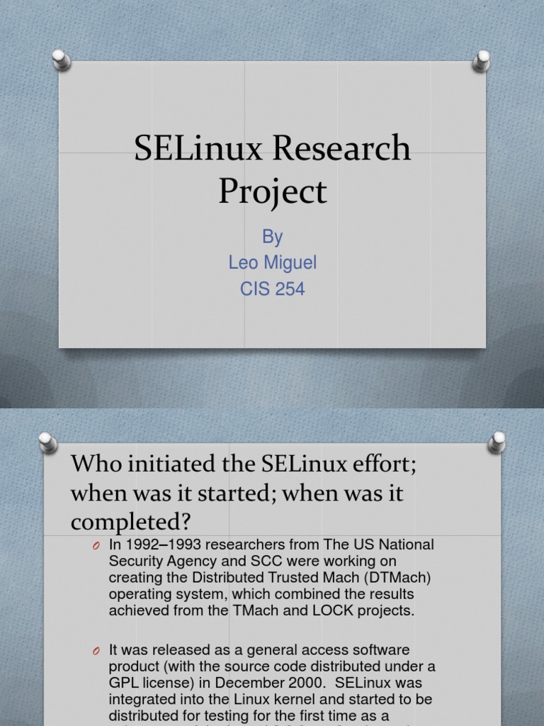 Overview of SELinux Development and Features | PDF | Computer ...