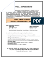 Appel A Candidature CEDOC 2014 2015
