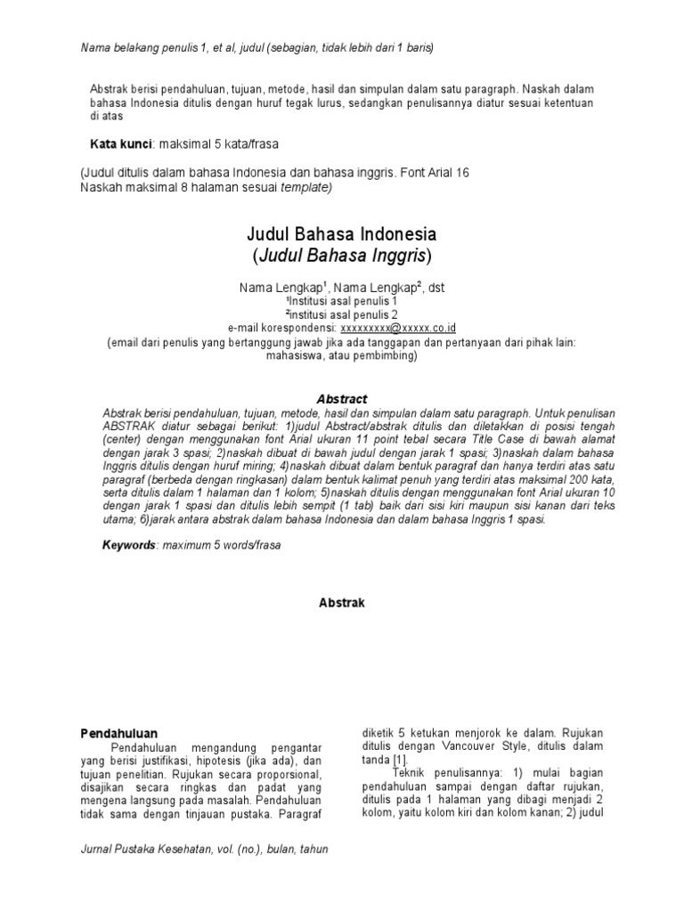 Judul Ditulis Dalam Bahasa Indonesia Dan Bahasa Inggris