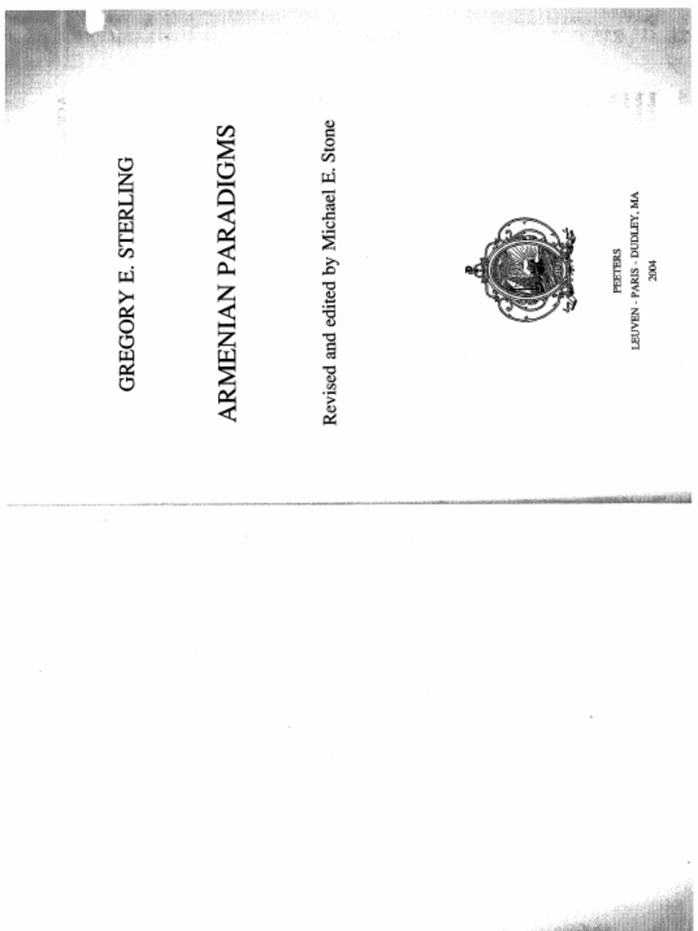 Gregory E Sterling Armenian Paradigms 2005 PDF | PDF