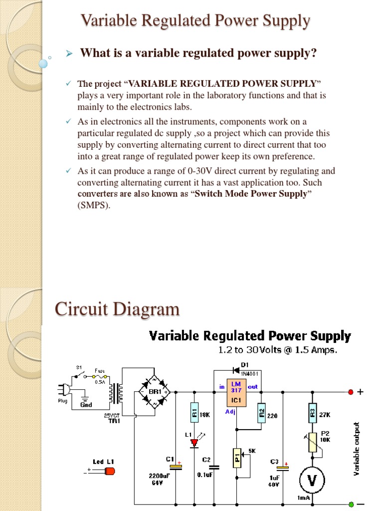 Variable Regulated Power Supply Project | PDF