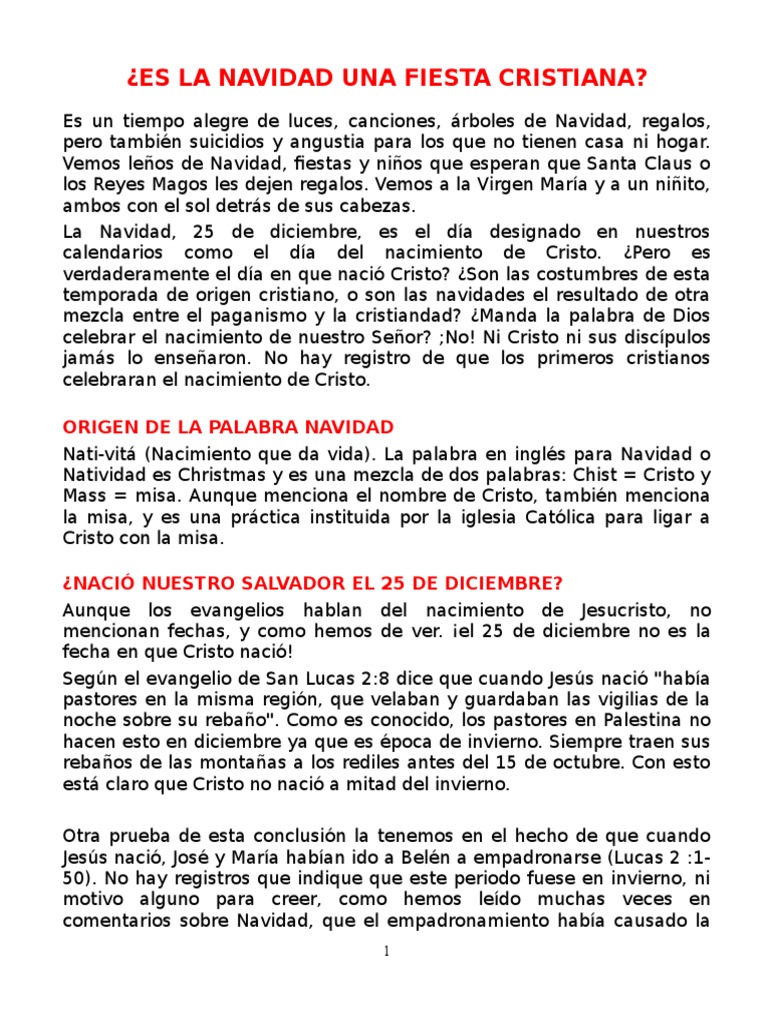 Orígenes de la Navidad y su significado | PDF | Papá Noel | Navidad