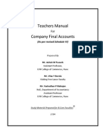 Teachers' Mannual... Fof Company Final Accounts As Per Schedule VI