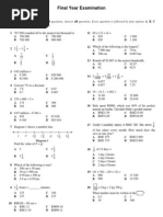 Math Year 6 Final Examination