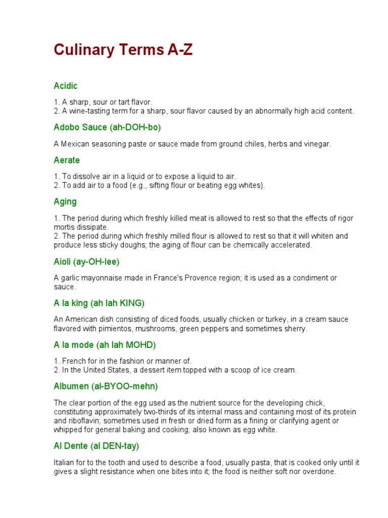 Chef Basics Culinary Terms aZ Chocolate Breads