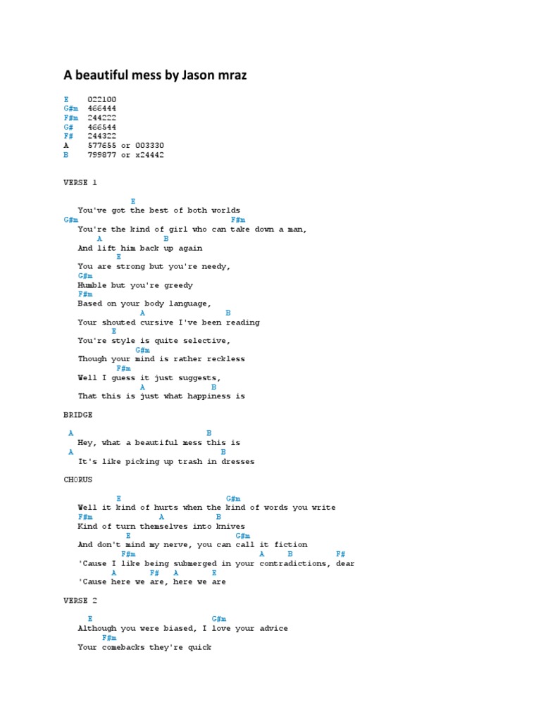 A Beautiful Mess by Jason Mraz | PDF