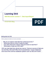 Learning SAS: SAS Discussion Session 1 - Data Import/Export