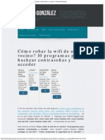 Cómo Robar La Wifi de Un Vecino - 10 Programas para Hackear Contraseñas y Acc PDF