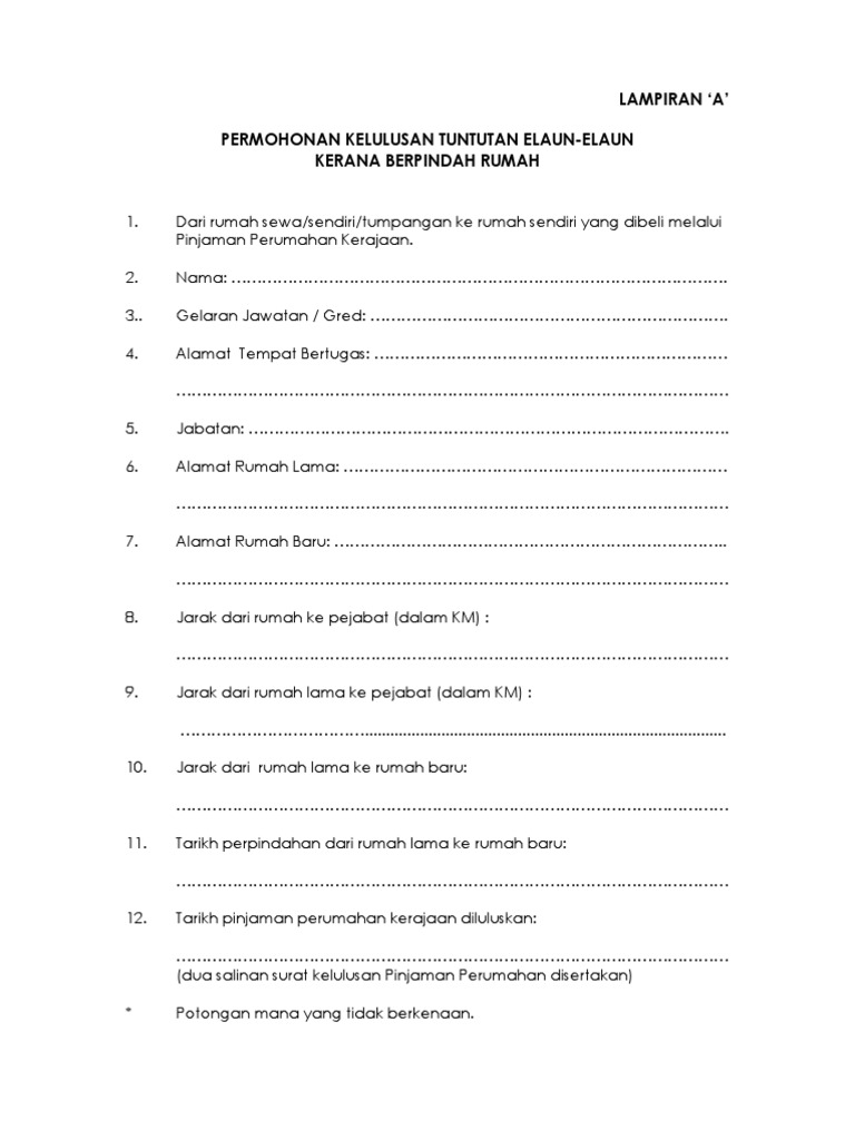 Elaun Pindah Rumah Baru Pdf