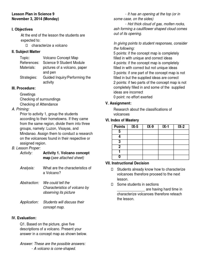 lesson plan in Science 9