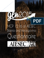 Questionnaire For MCP of AIESEC B&H 15-16