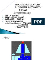 Irda:Insurance Regulatory and Development Authority (IRDA) : A Presentation by