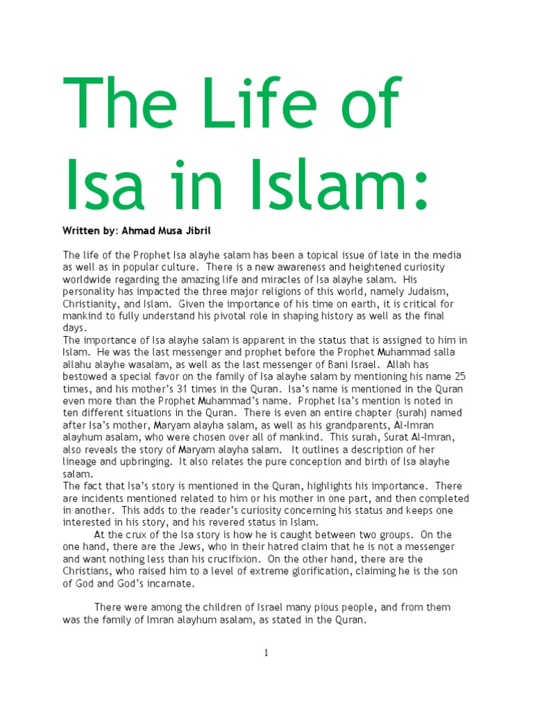 Life and Legacy of Prophet Isa | PDF | Jesus In Islam | Prophets And ...