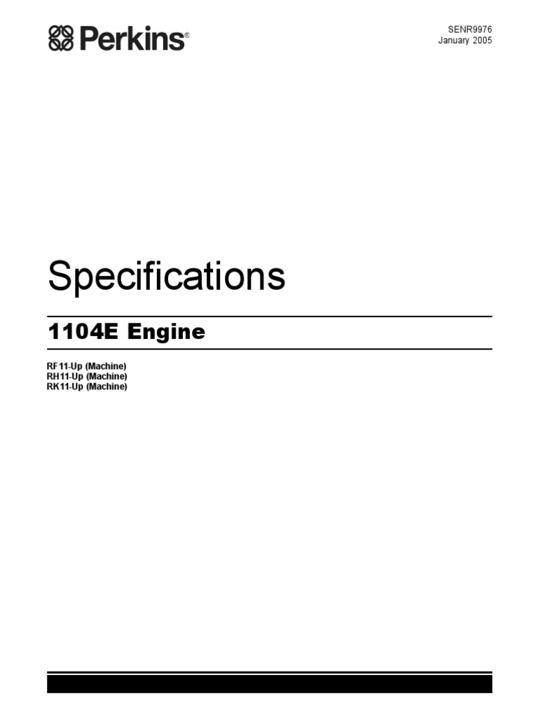 Спецификации PERKINS 1104 электронный ТНВД | Internal Combustion Engine |  Piston