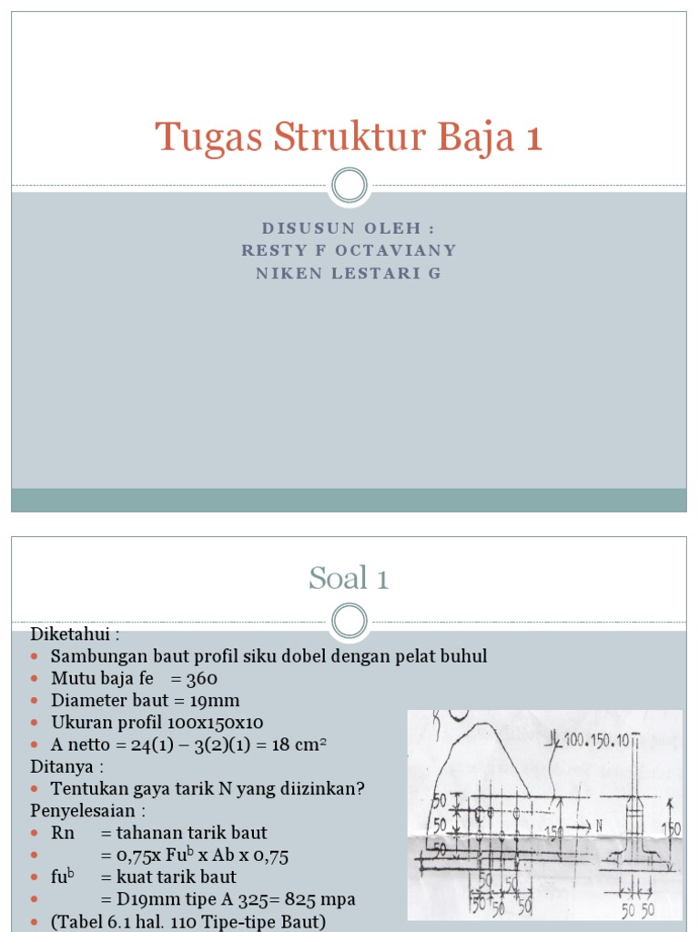 Contoh Soal Struktur Baja 1 Dan Penyelesaiannya
