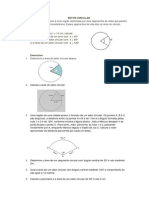 Setor circular área exercícios