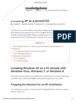 Installing XP As A Second OS PDF