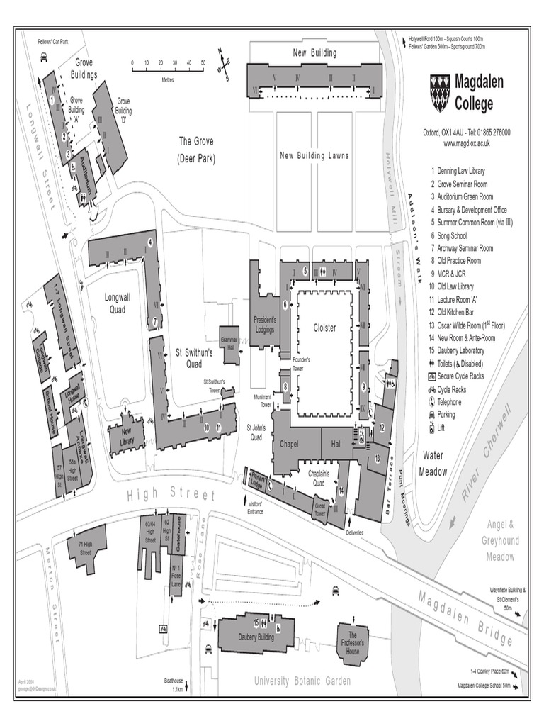 Magdalen College Map and Deer Park | PDF