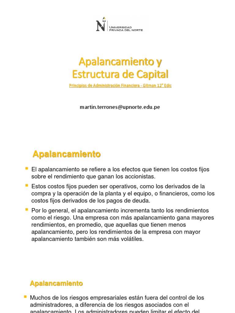 Apalancamiento y Estructura de Capital | PDF | Apalancamiento (Finanzas ...