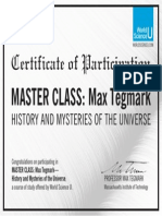 Partcipation Certificate Master Class Tegmark