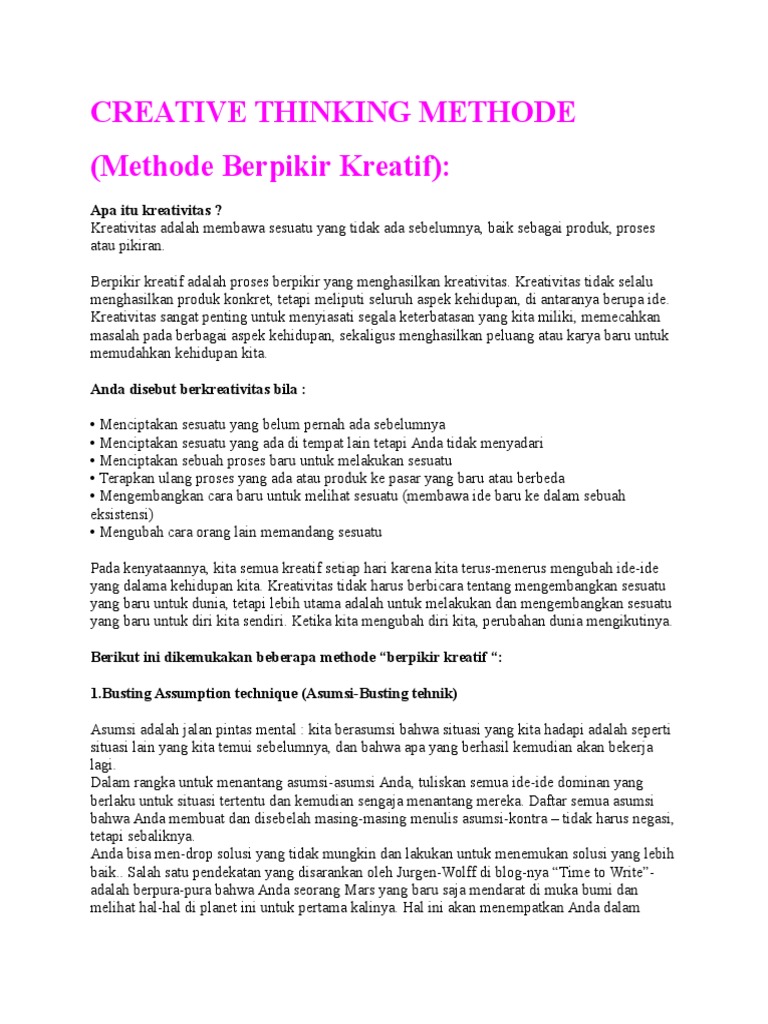 Creative Thinking Methode Doc