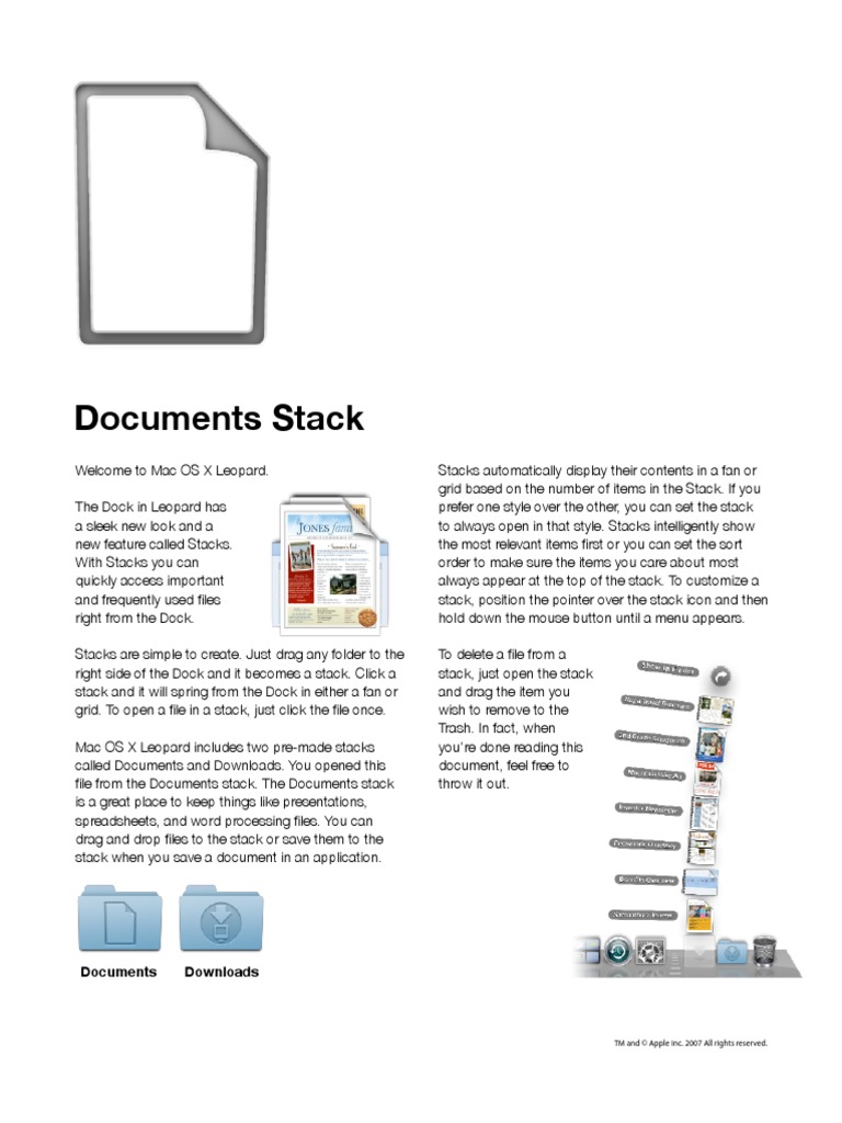 Mastering Stacks in Mac OS X Leopard | PDF | Computers