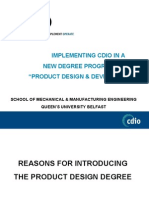 Implementing Cdio in A New Degree Programme On "Product Design & Development"