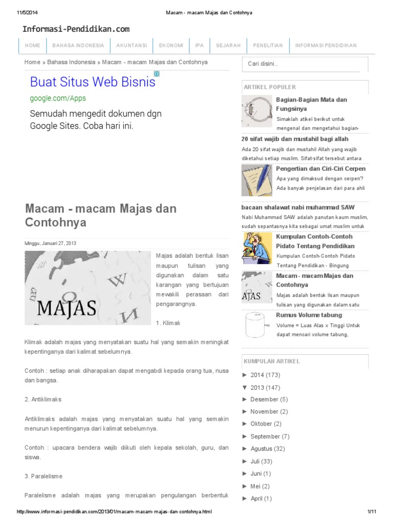 Macam Macam Majas Dan Contohnya