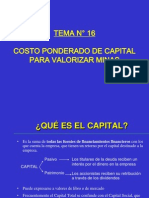 VALORIZACIÓN MINERA 5 - COSTO PONDERADO DE CAPITAL PARA VALORIZAR MINAS