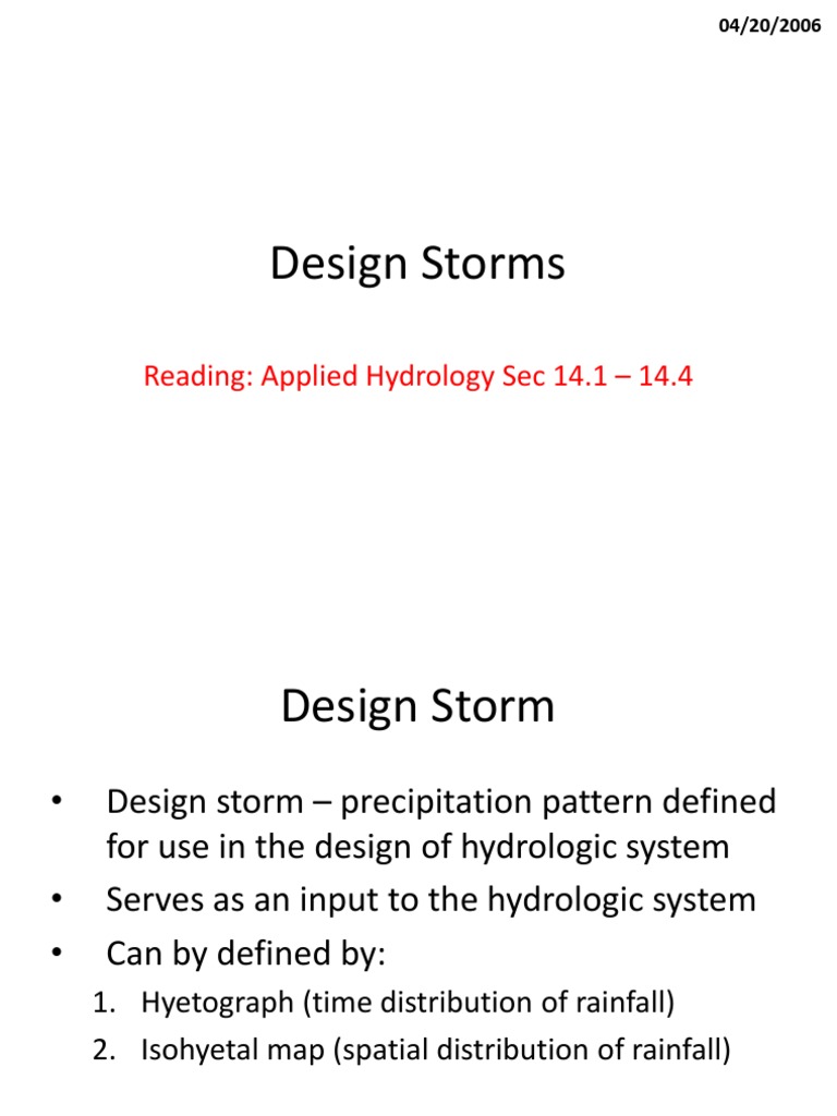 Design Storms | PDF | Flood | Rain