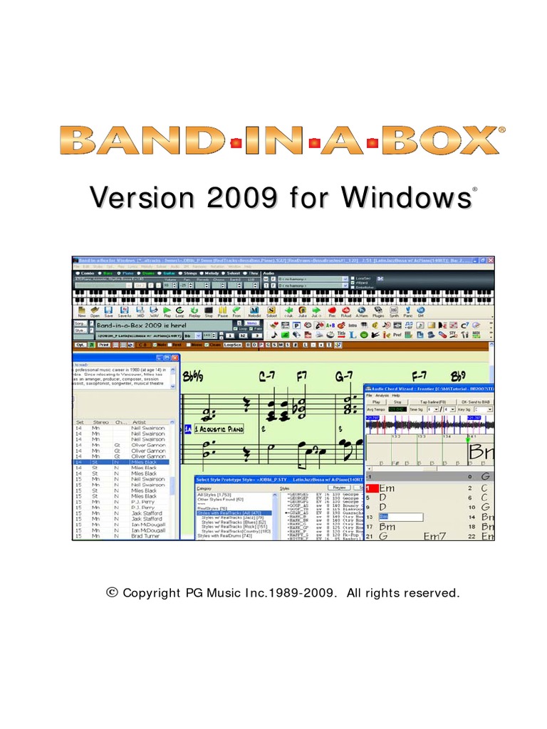 Band in A Box Manual PDF Guitars Bass Guitar