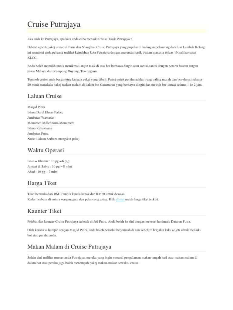 Cruise Putrajaya  PDF