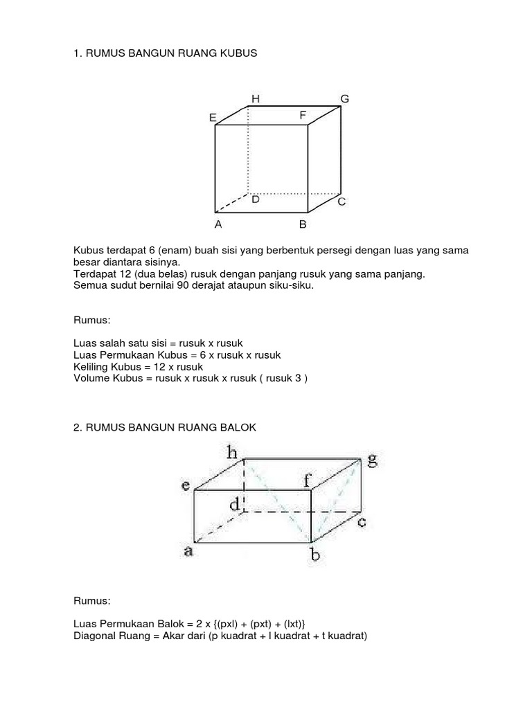 Rumus Bangun Ruang