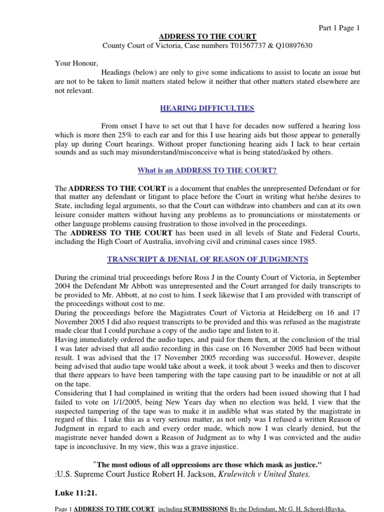 060719gh Address Part 1 v7 | PDF | Suffrage | High Court Of Australia