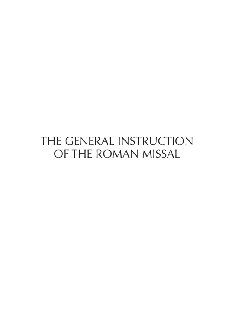 General instruction of the roman missal pdf