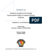 Energy Conservation Policy in Indian Cement Industry