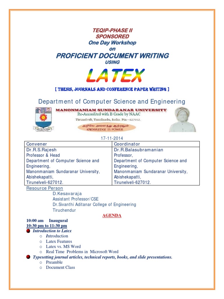 LaTeX Workshop for Document Writing | PDF | Computers