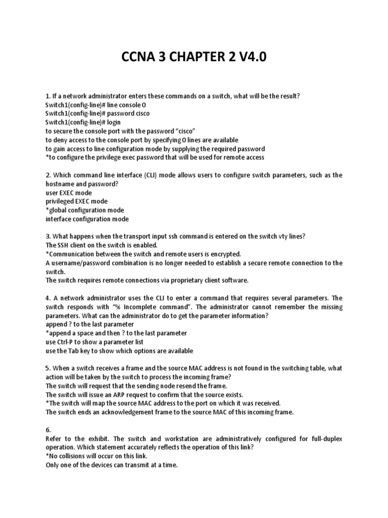 Ccna 3 Chapter 2 V4 | PDF