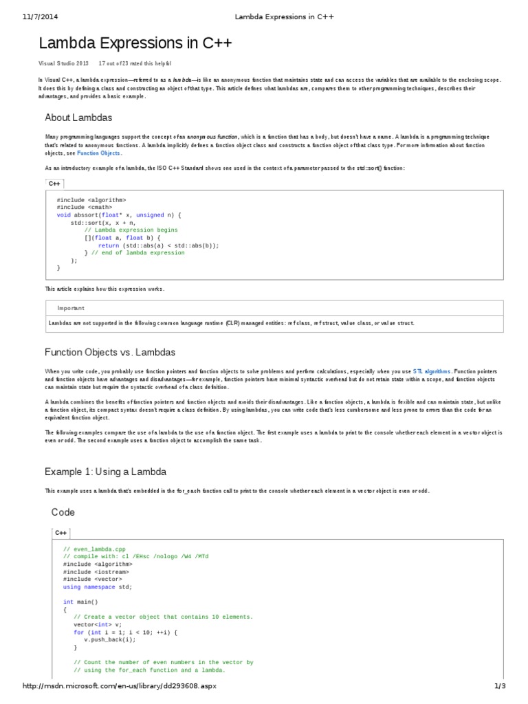 Understanding C++ Lambda Expressions | PDF | Anonymous Function | C++